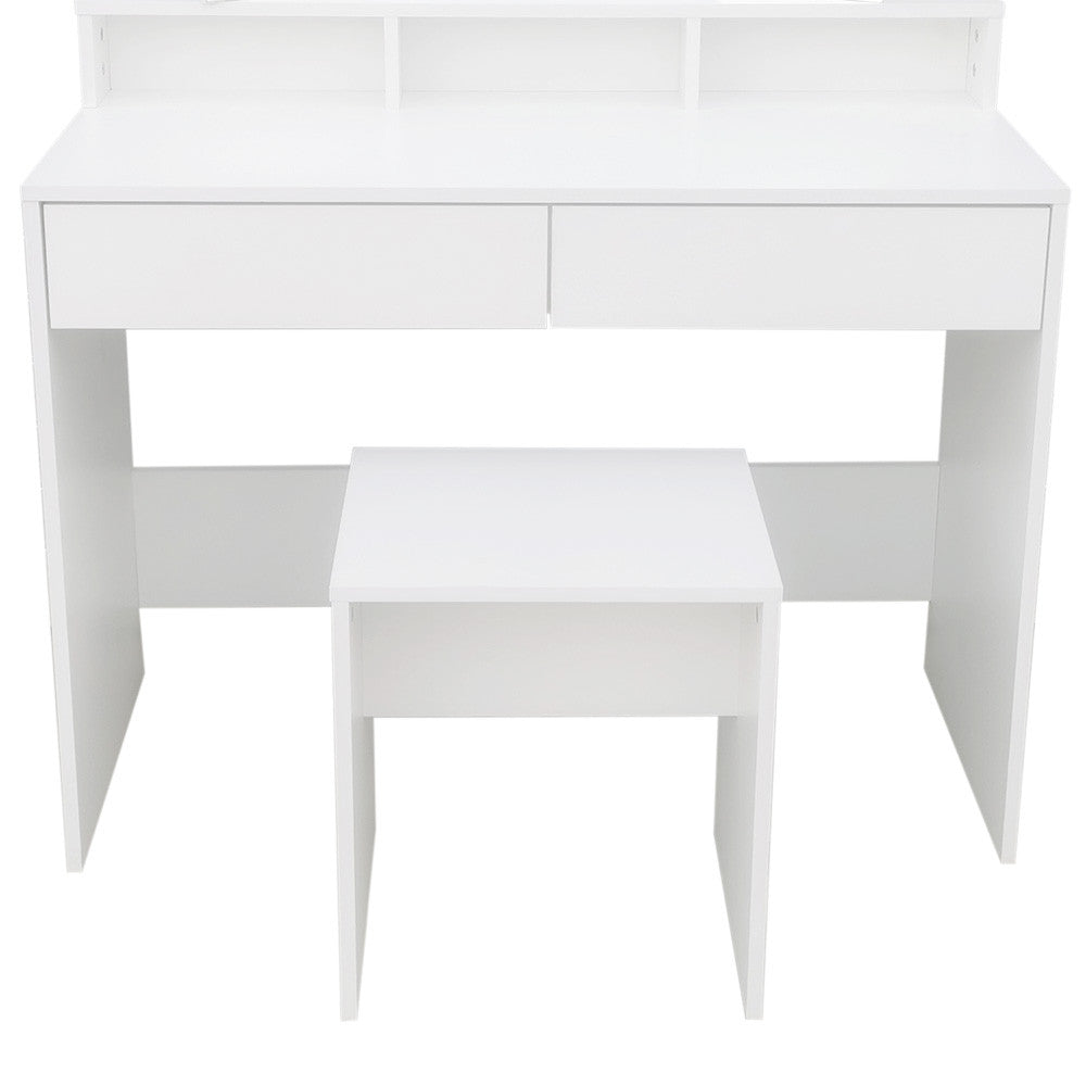 Pohjola Indoor Meikkipöytä Peilillä & jakkaralla AINO, 100 x 40 x 139 cm, Valkoinen