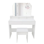 Pohjola Indoor Meikkipöytä Peilillä & jakkaralla AINO, 100 x 40 x 139 cm, Valkoinen
