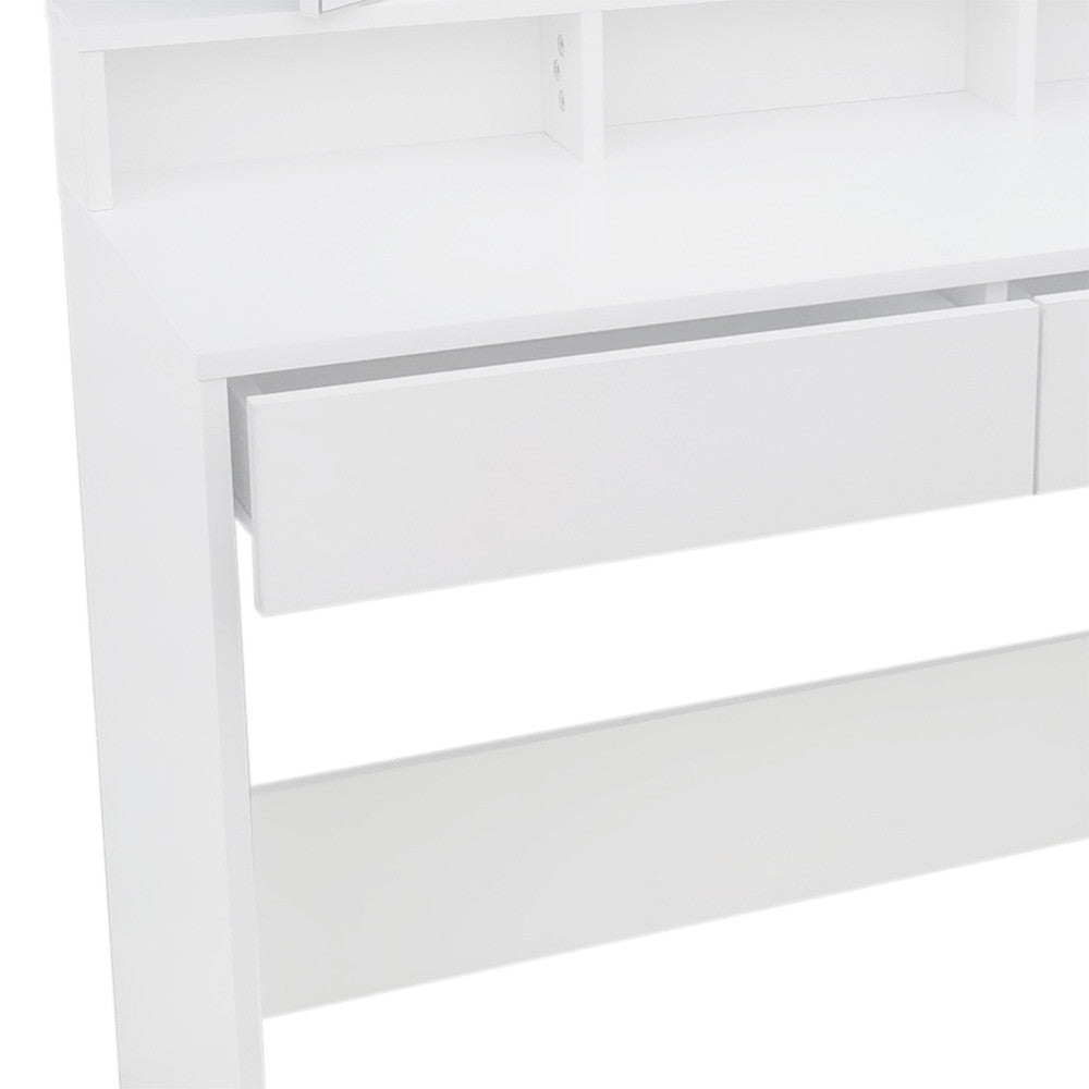 Pohjola Indoor Meikkipöytä Peilillä & jakkaralla AINO, 100 x 40 x 139 cm, Valkoinen