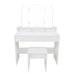 Pohjola Indoor Meikkipöytä Peilillä & jakkaralla AINO, 100 x 40 x 139 cm, Valkoinen