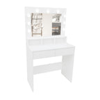 Pohjola Indoor Hollywood Meikkipöytä Peilillä LILJA, 80 x 40 x 139 cm, Valkoinen
