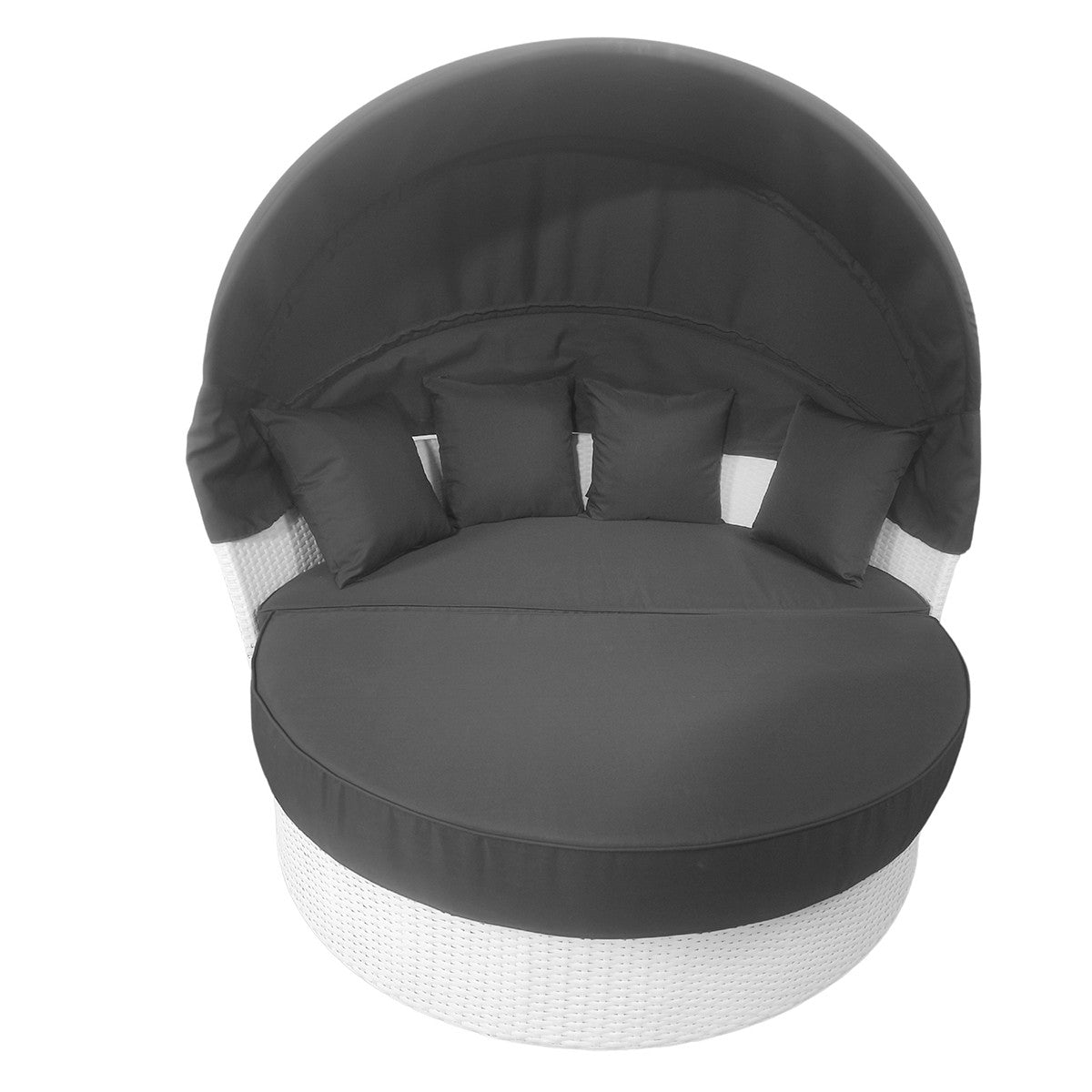 POHJOLA GARDEN Polyrottinki Aurinkovuode / Aurinkosänky 165 cm, Valkoinen / harmaa