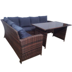 POHJOLA GARDEN Polyrottinki Ulkosohvaryhmä Pöydällä AAVA, Ruskea / harmaa