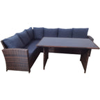 POHJOLA GARDEN Polyrottinki Ulkosohvaryhmä Pöydällä AAVA, Ruskea / harmaa