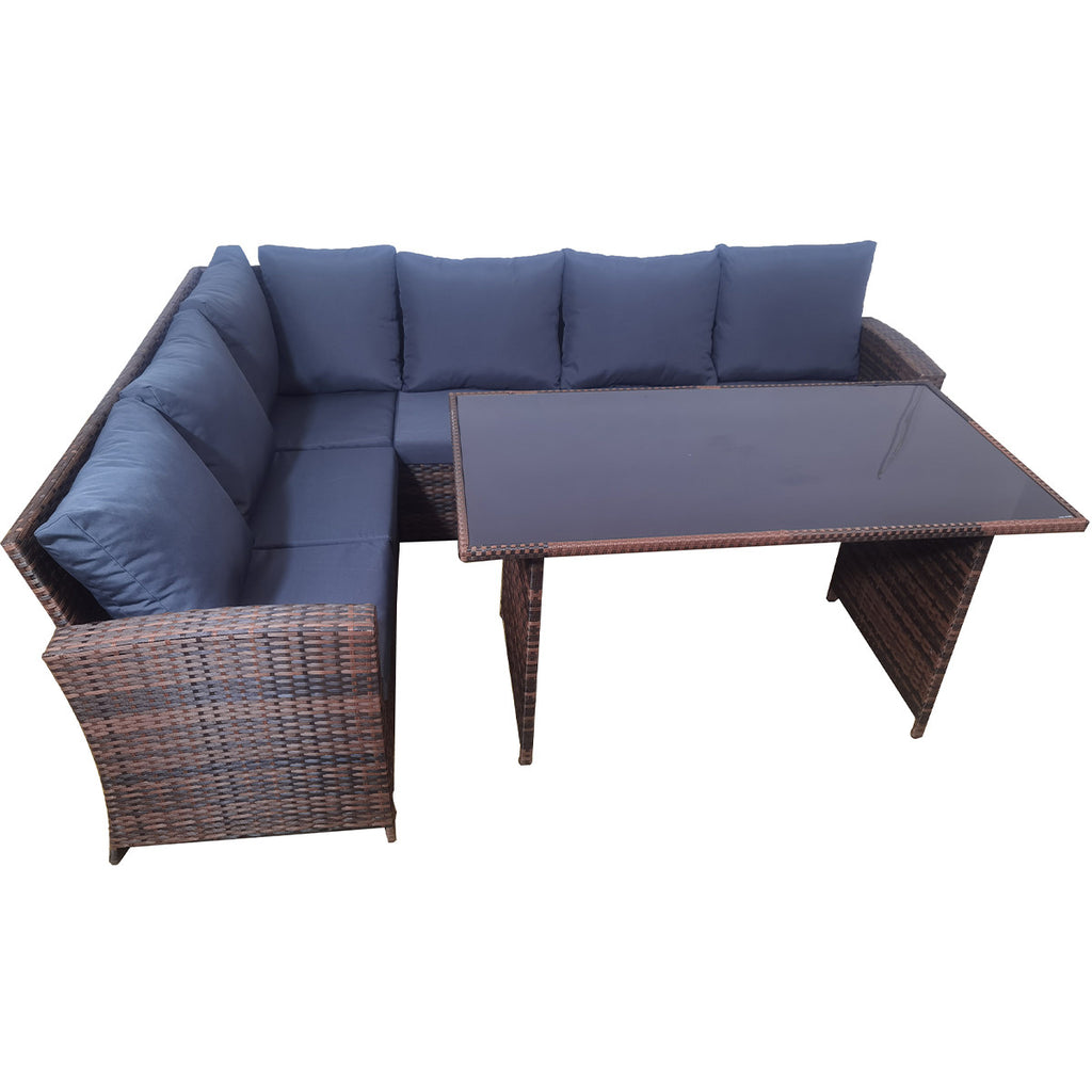 POHJOLA GARDEN Polyrottinki Ulkosohvaryhmä Pöydällä AAVA, Ruskea / harmaa