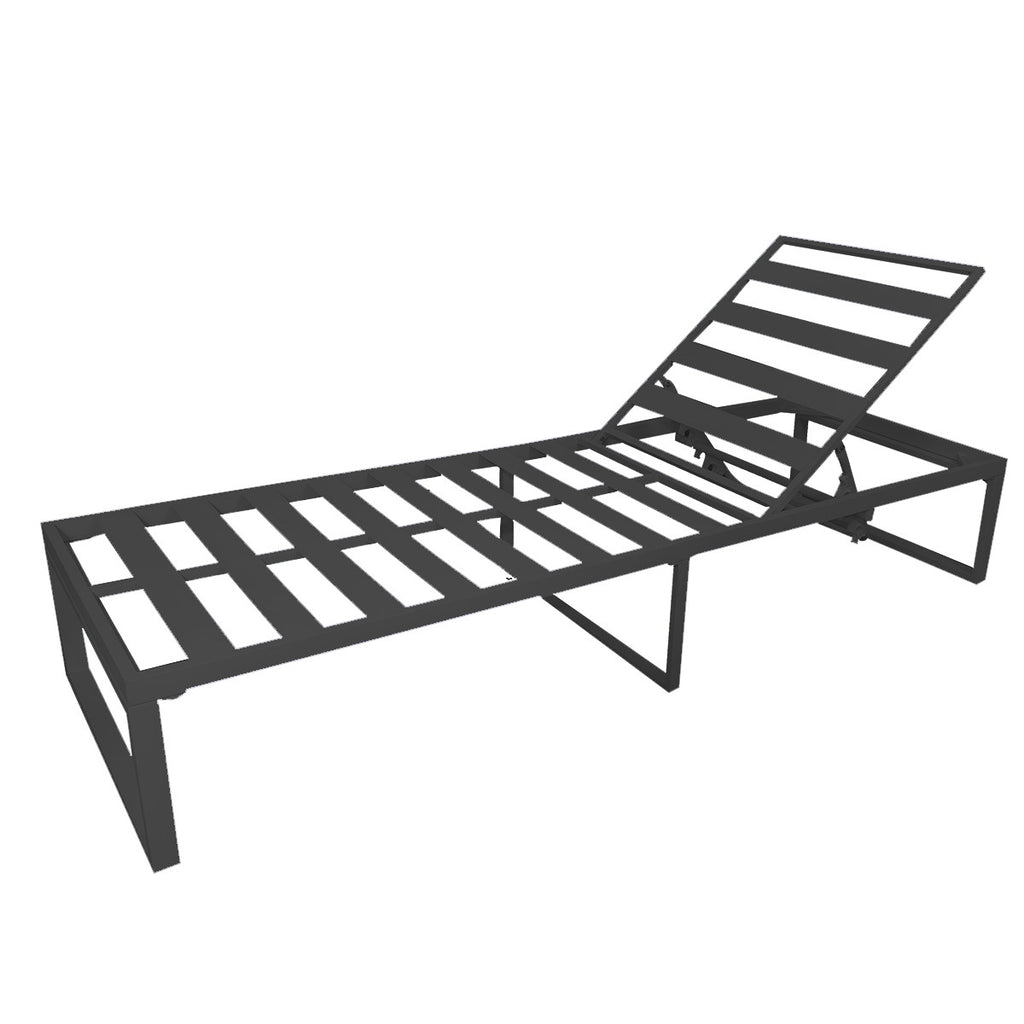 POHJOLA GARDEN Aurinkotuoli Säädettävällä Selkänojalla 200 cm, Musta/Beige, ILONA