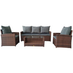 POHJOLA GARDEN Polyrottinki Sohvaryhmä 4-osainen, Ruskea/harmaa, MATLEENA