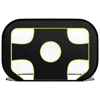 Fotbollsmål med målstolpar och bärväska, glasfiber, svart/gul