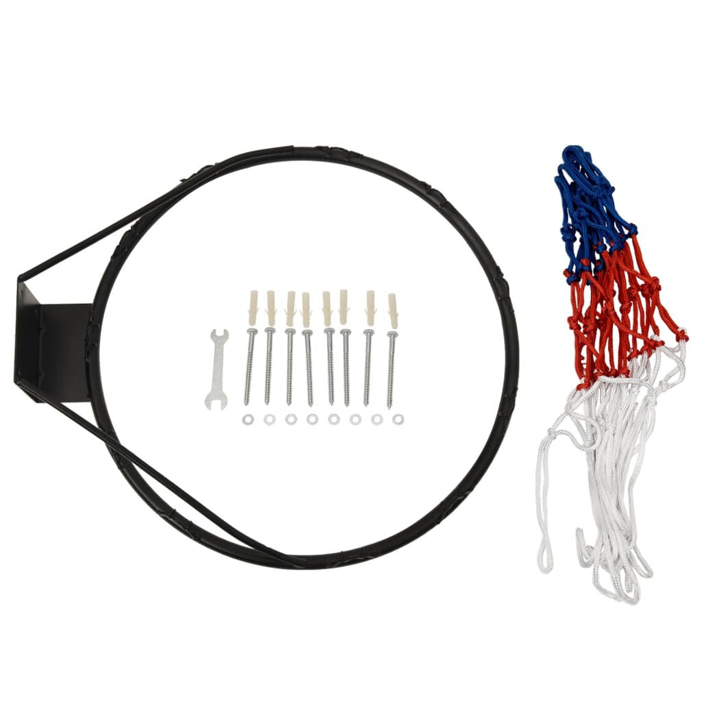 Basketkorg och bakstycke, 71x45x2 cm, stål/polyeten, vit/svart