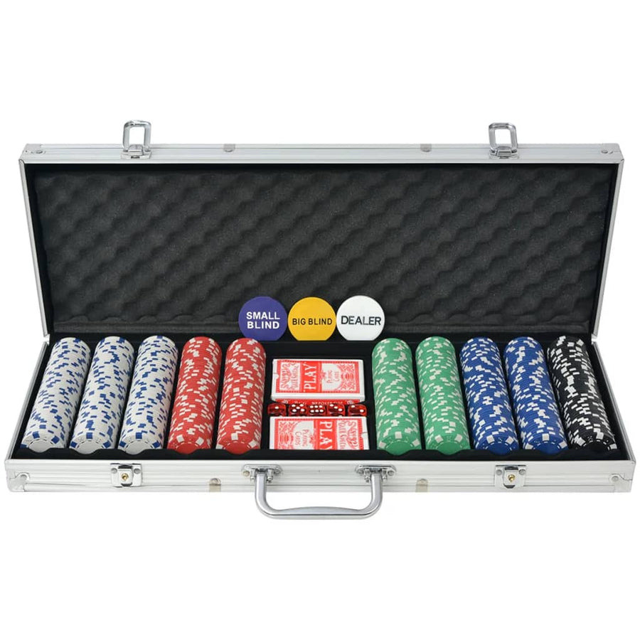 Pokerset med aluminiumväska, 500 marker