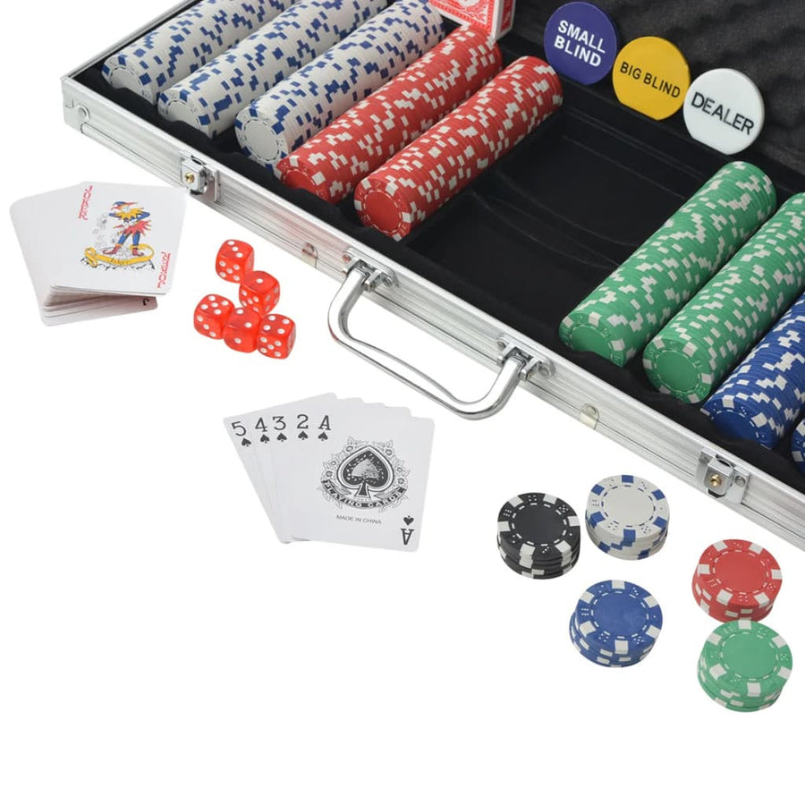 Pokerset med aluminiumväska, 500 marker