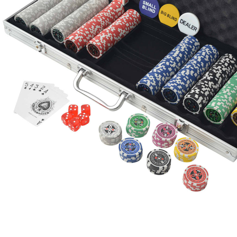 Pokerset med aluminiumväska, 500 marker