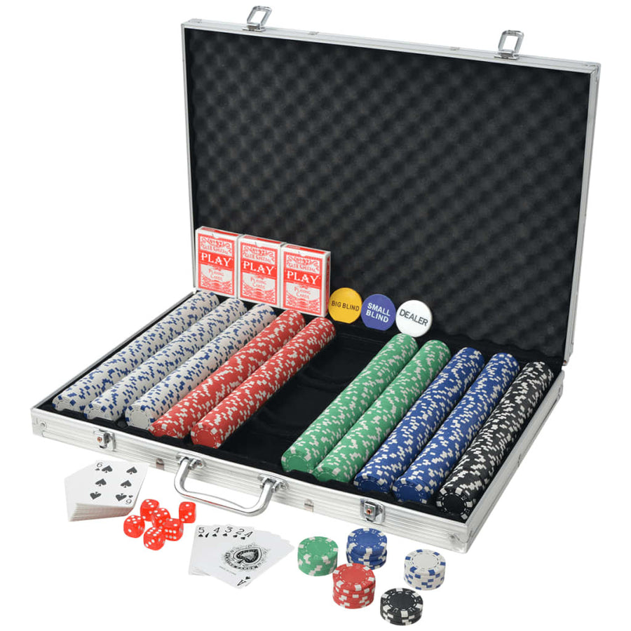 Pokerset med aluminiumväska, 1000 marker