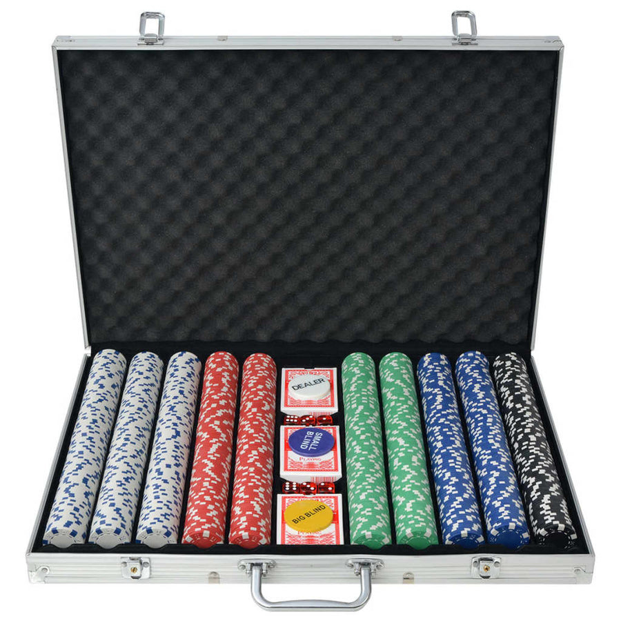 Pokerset med aluminiumväska, 1000 marker