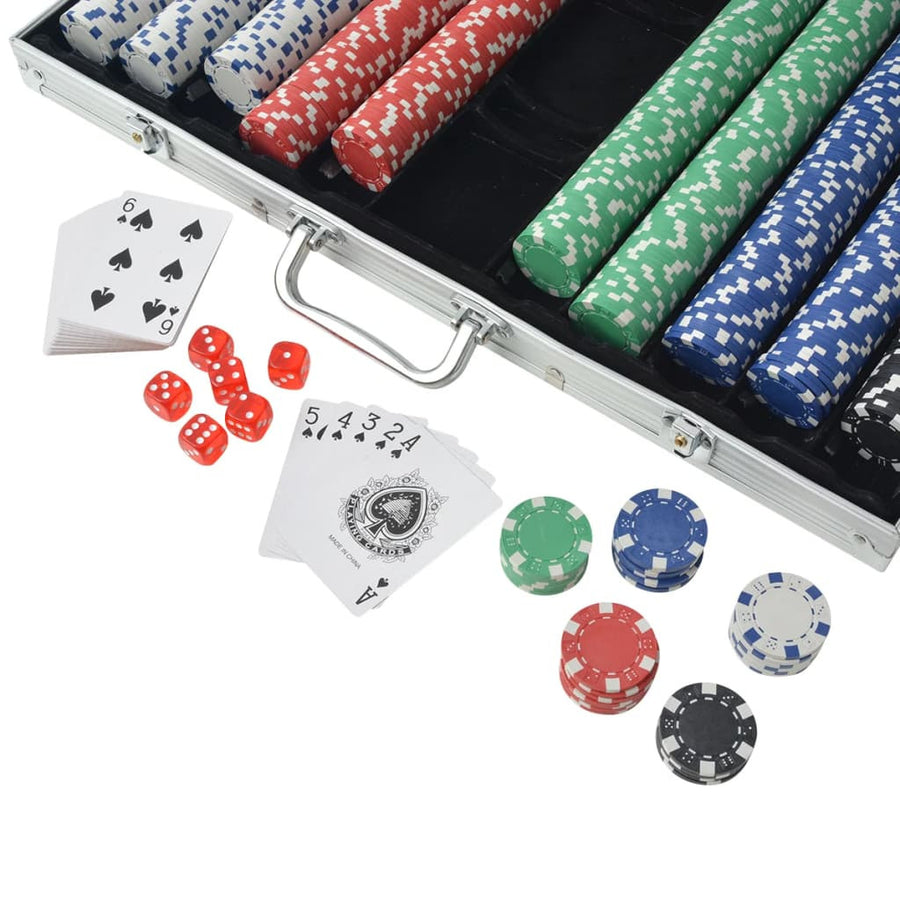 Pokerset med aluminiumväska, 1000 marker