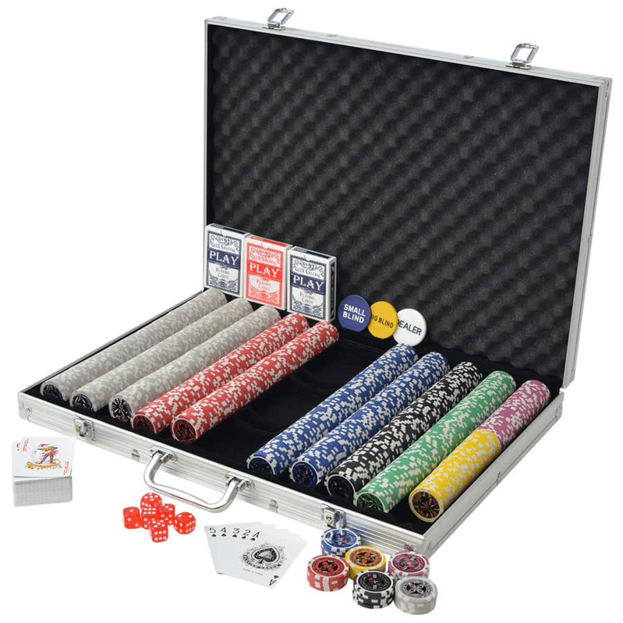 Pokerset med aluminiumväska, 1000 marker