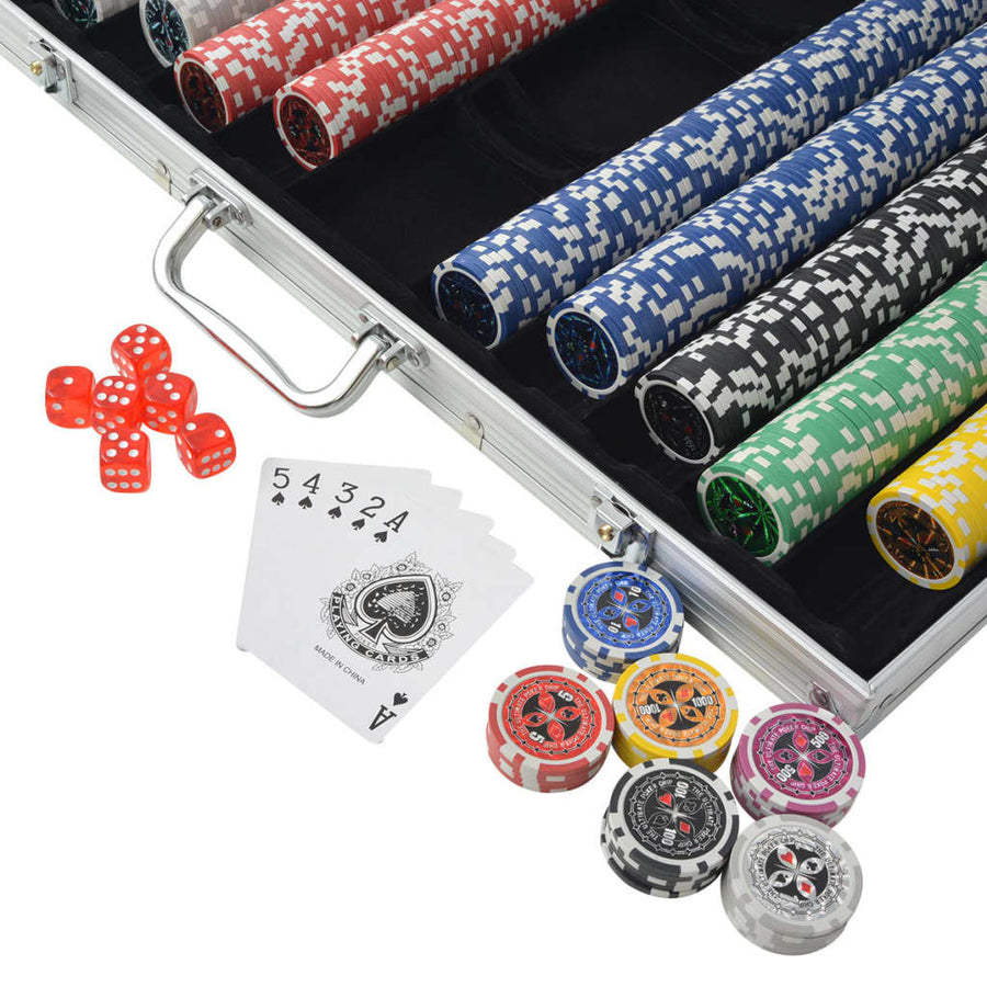 Pokerset med aluminiumväska, 1000 marker