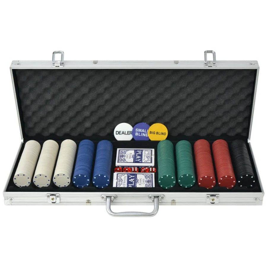 Pokerset med aluminiumväska, 500 marker