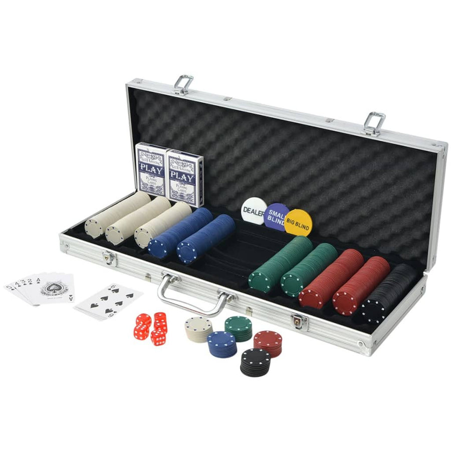 Pokerset med aluminiumväska, 500 marker