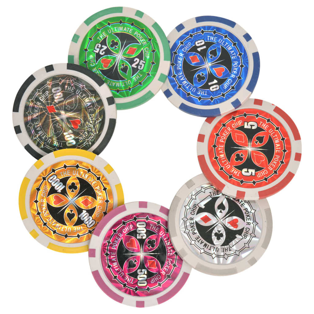 Poker-/blackjackset, 600 marker, aluminiumväska