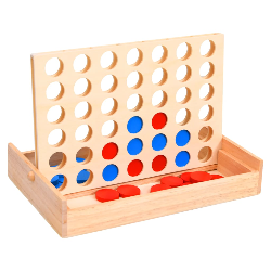 4 i rad/Neljänsuora-spel, 24x15x4 cm, trä