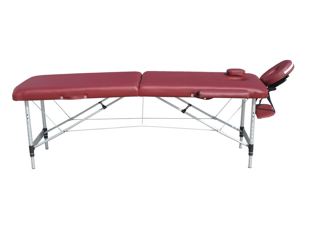 POHJOLAN URHEILUTARVIKE Taitettava Hierontapöytä Premium Alu 2V, 195x70cm, Viininpunainen