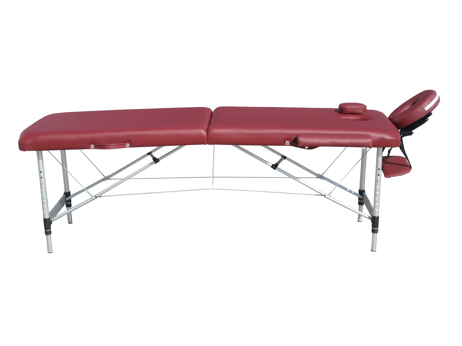 POHJOLAN URHEILUTARVIKE Taitettava Hierontapöytä Premium Alu 2V, 195x70cm, Viininpunainen