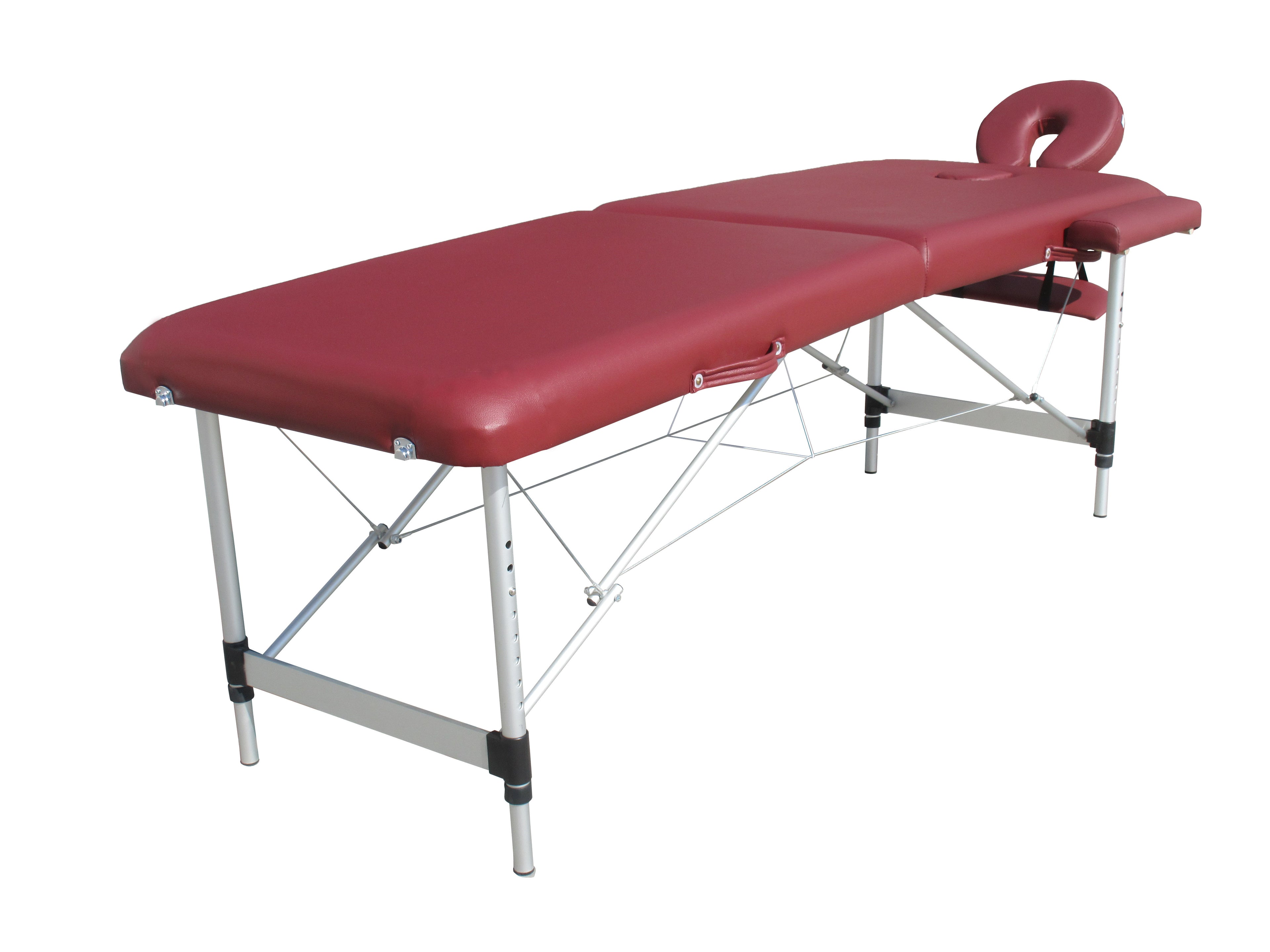 POHJOLAN URHEILUTARVIKE Taitettava Hierontapöytä Premium Alu 2V, 195x70cm, Viininpunainen
