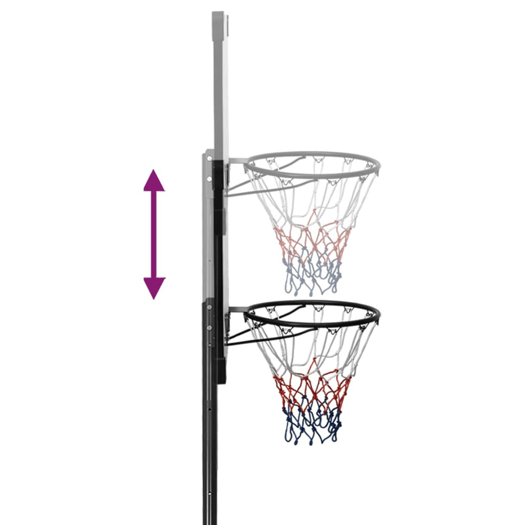 Säädettävä Koripalloteline, 235-305cm, Läpinäkyvä Polykarbonaatti