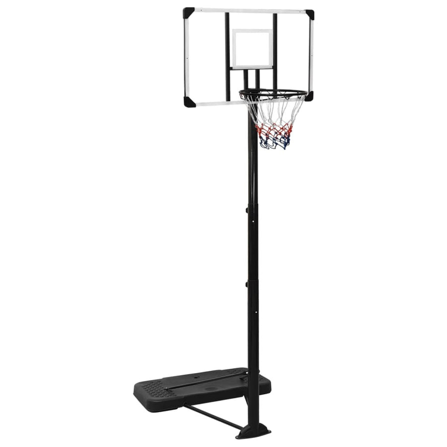 Justerbar basketkorg, 256–361 cm, transparent polykarbonat