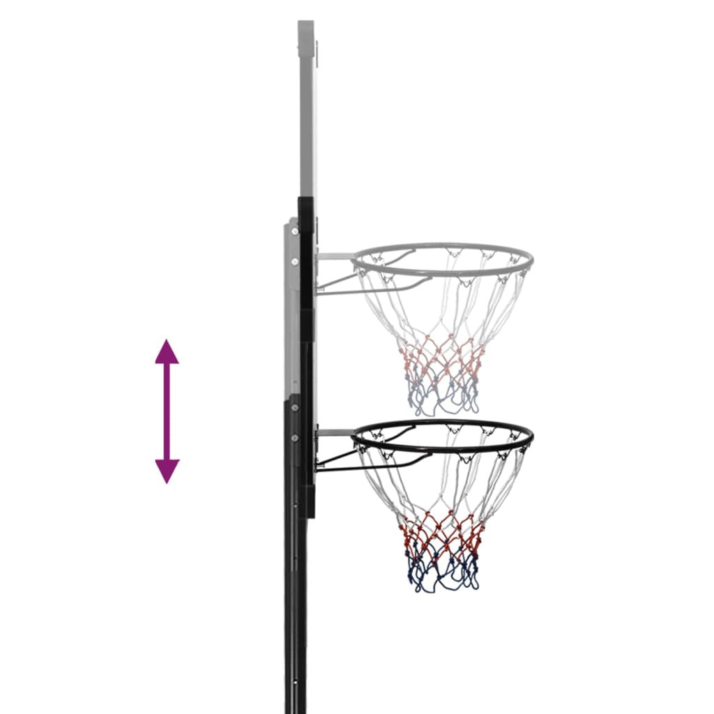 Säädettävä Koripalloteline, 256-361cm, Läpinäkyvä Polykarbonaatti