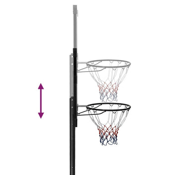 Säädettävä Koripalloteline, 256-361cm, Läpinäkyvä Polykarbonaatti