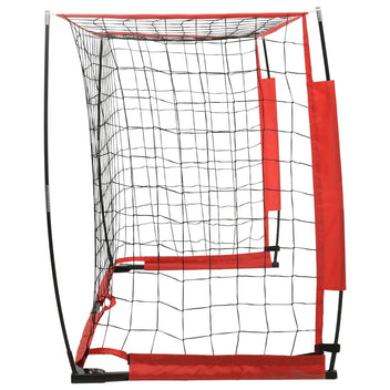 Fotbollsmål 184 x 91 x 124,5 cm, glasfiber och stål, svart/röd
