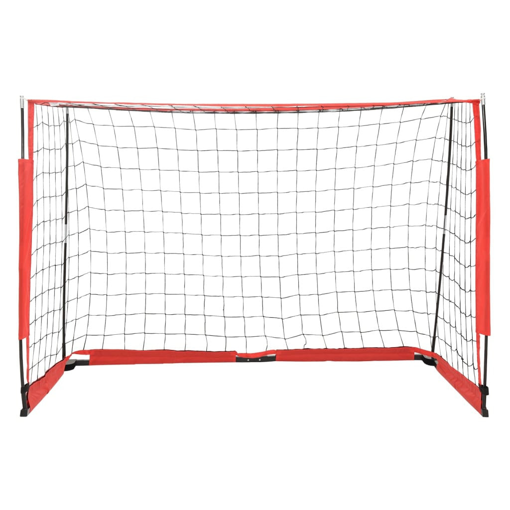 Fotbollsmål 184 x 91 x 124,5 cm, glasfiber och stål, svart/röd