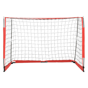 Fotbollsmål 184 x 91 x 124,5 cm, glasfiber och stål, svart/röd