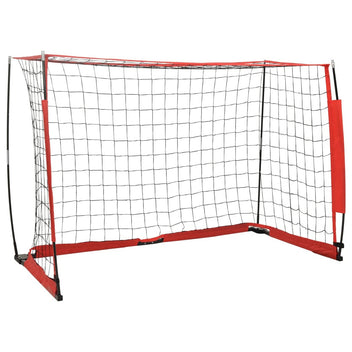 Fotbollsmål 184 x 91 x 124,5 cm, glasfiber och stål, svart/röd
