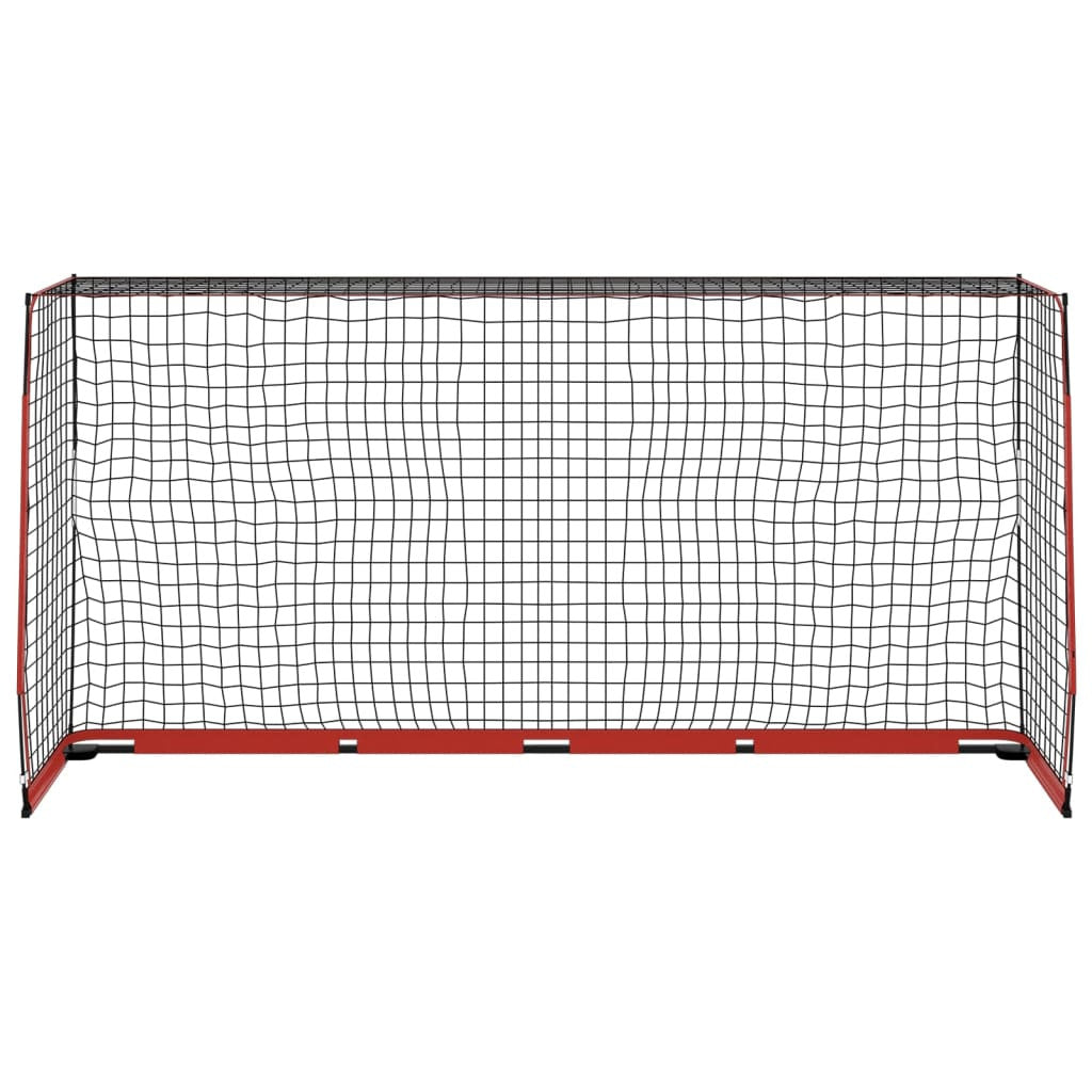 Fotbollsmål 366,5 x 91 x 183 cm, glasfiber och stål, svart/rött