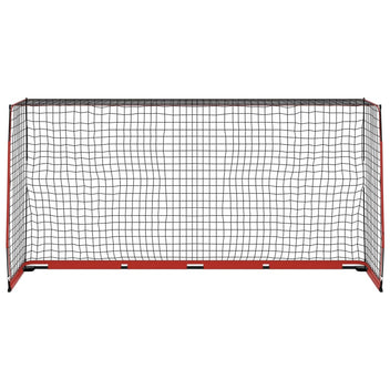 Fotbollsmål 366,5 x 91 x 183 cm, glasfiber och stål, svart/rött