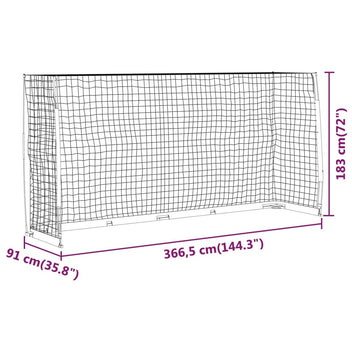 Fotbollsmål 366,5 x 91 x 183 cm, glasfiber och stål, svart/rött