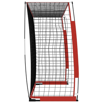 Fotbollsmål 366,5 x 91 x 183 cm, glasfiber och stål, svart/rött
