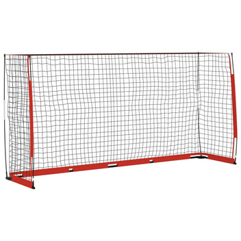 Fotbollsmål 366,5 x 91 x 183 cm, glasfiber och stål, svart/rött