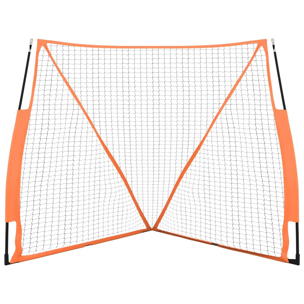 Bärbart pesäpallonät med bärväska, 183x182x183 cm, stål/polyester, orange/svart