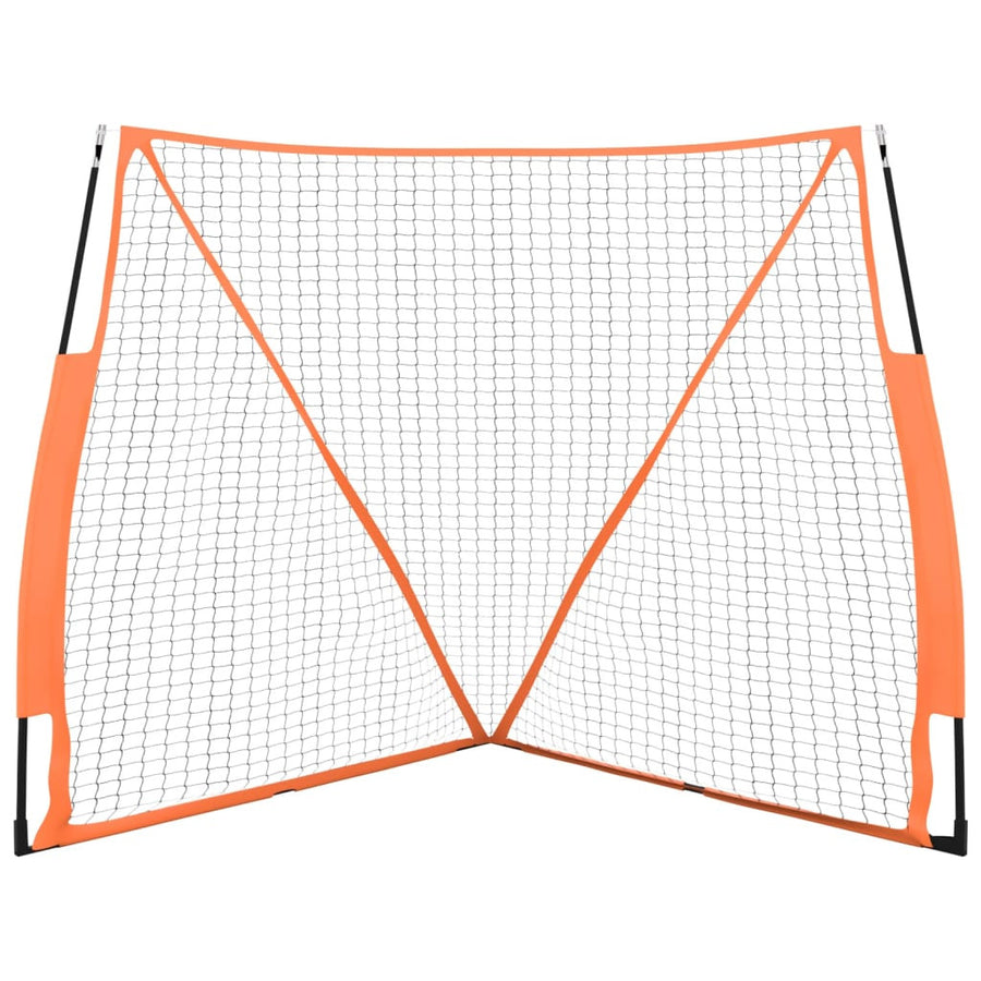 Bärbart pesäpallonät med bärväska, 183x182x183 cm, stål/polyester, orange/svart