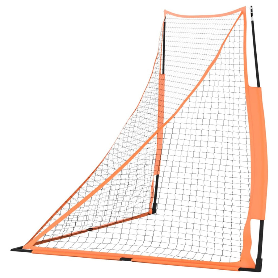 Bärbart pesäpallonät med bärväska, 183x182x183 cm, stål/polyester, orange/svart