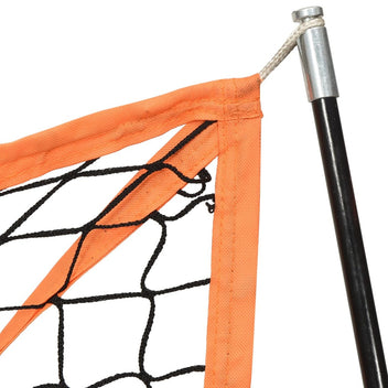 Bärbart pesäpallonät med bärväska, 183x182x183 cm, stål/polyester, orange/svart