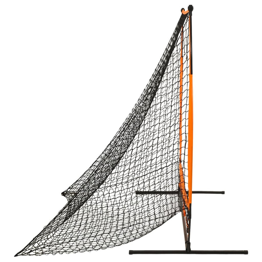 Bärbart basebollnät med bärväska, 174x76x158,5 cm, stål/polyester, orange/svart