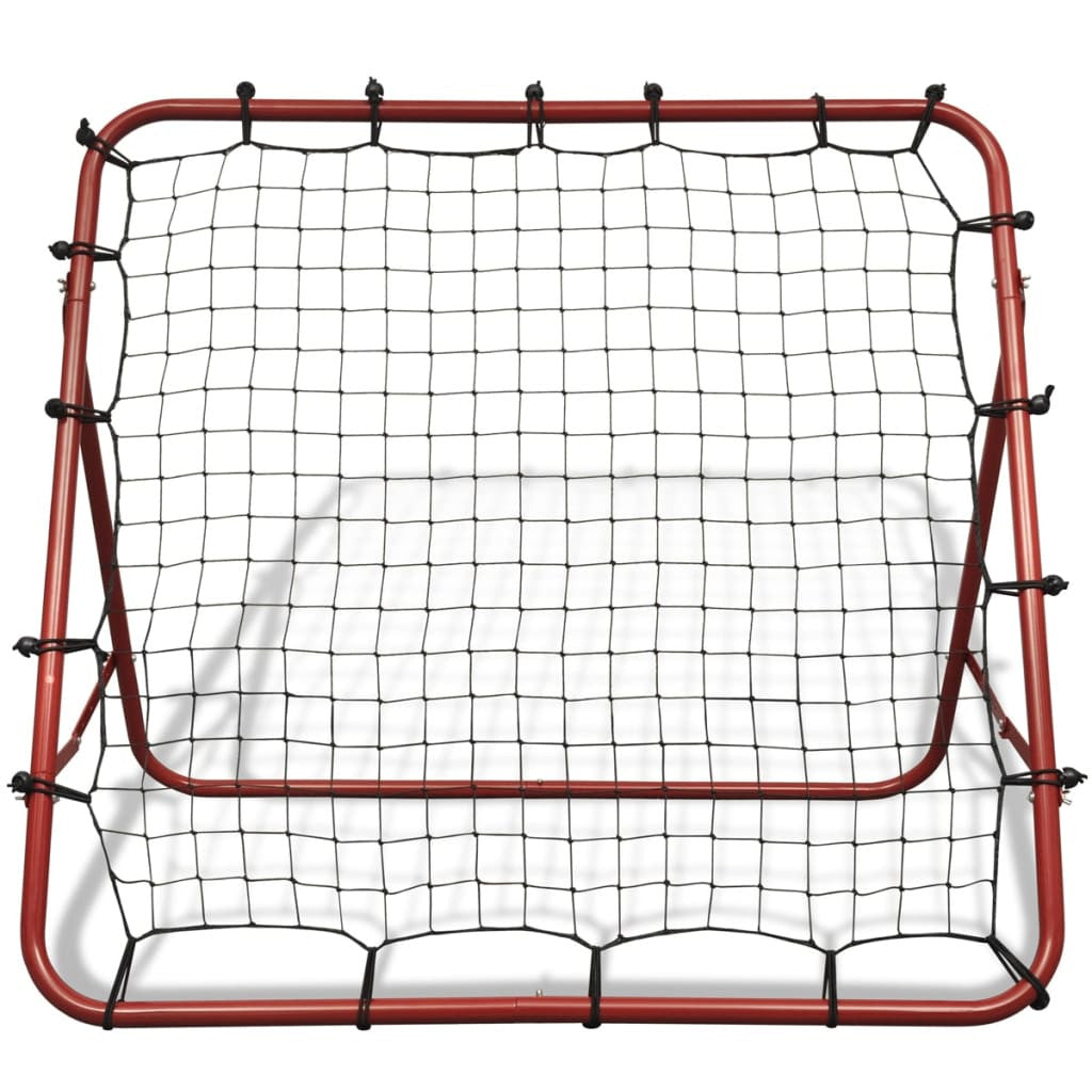 Fotbollsretur nät 100 x 100 cm, stålram, röd