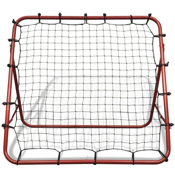 Fotbollsretur nät 100 x 100 cm, stålram, röd