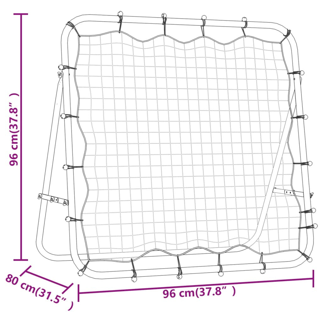 Fotbollsretur nät 96 x 80 x 96 cm, stålram, röd