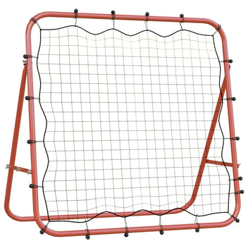 Fotbollsretur nät 96 x 80 x 96 cm, stålram, röd